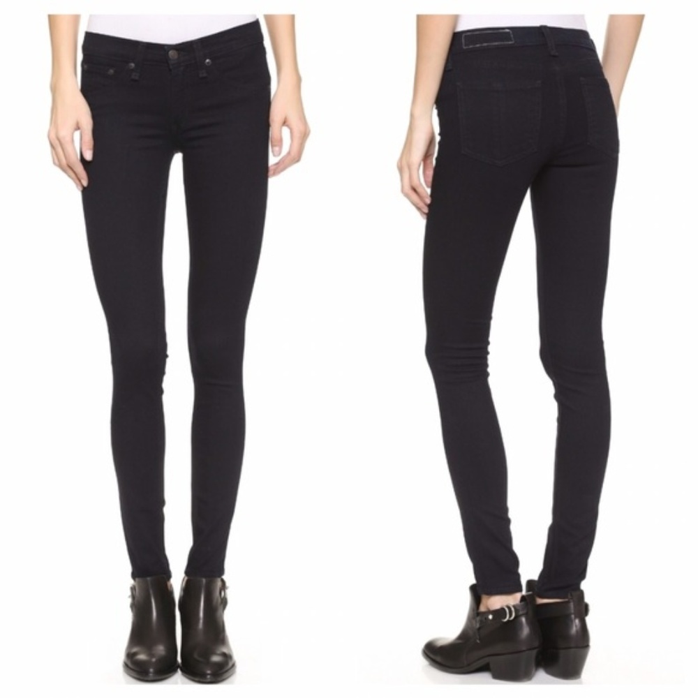 Rag & Bone Mid Rise Skinny Jean Midnight Blue Navy